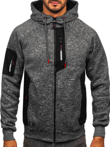 Hanorac pentru bărbați, izolat în antracit, cu glugă Bolf TC1306