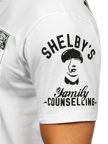 Tricou alb cu aplicații Bolf 2826