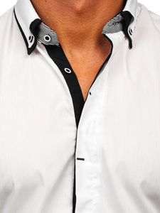 Cămașă albă cu mâneca scurtă Bolf 19602