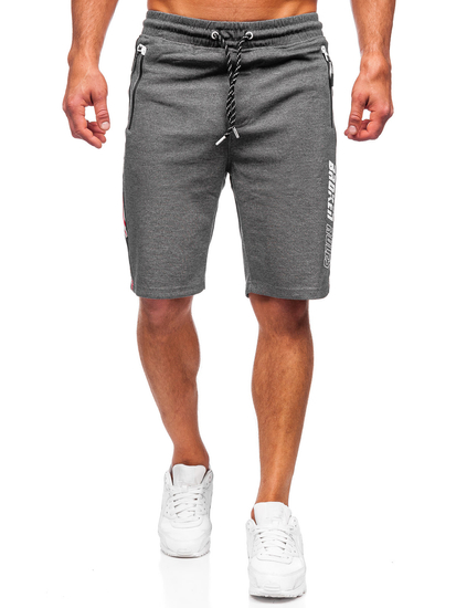 Pantaloni scurți de training gri-alb Bolf Q3884