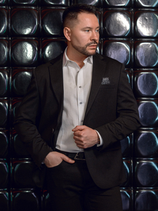 Sacou casual negru pentru bărbați Bolf 24401-1