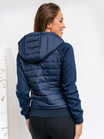 Hanorac/jachetă bleumarin cu glugă pentru femei Bolf KSW4009A1