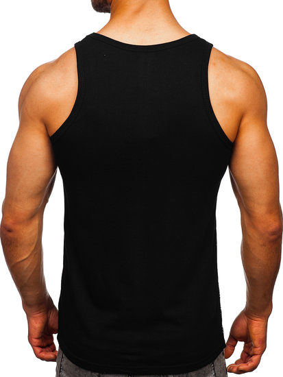 Maiou negru tank top cu imprimeu Bolf 14854