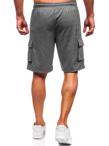 Pantaloni scurți de trening grafit pentru bărbați, pantaloni de luptă, Bolf 8K1501