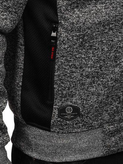 Jachetă antracit pentru bărbați cu glugă Bolf TC1230