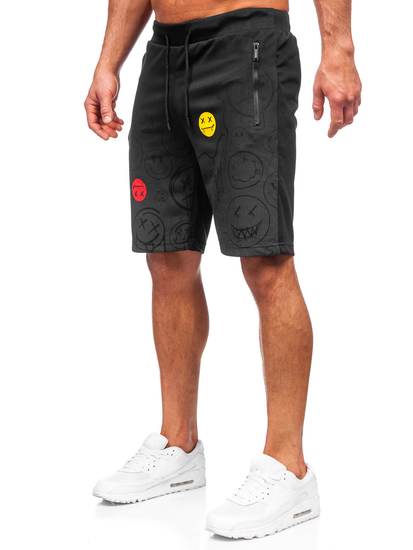 Pantaloni scurți negri pentru trening pentru bărbați Bolf HS7197