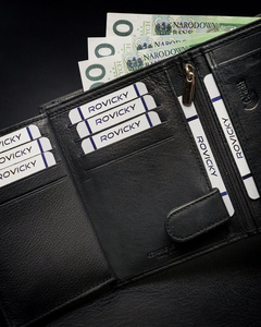 Portofel din piele negru bărbați 13967