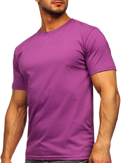 Tricou simplu bărbătesc din bumbac violet Bolf 192397