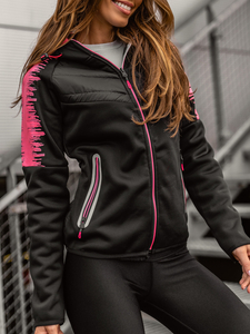 Glugă matlasată pentru femei Hanorac Bolf negru KSW4007A