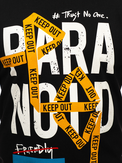 Tricou negru cu imprimeu Bolf 2309-1