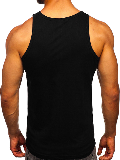 Maiou negru tank top cu imprimeu Bolf 14836