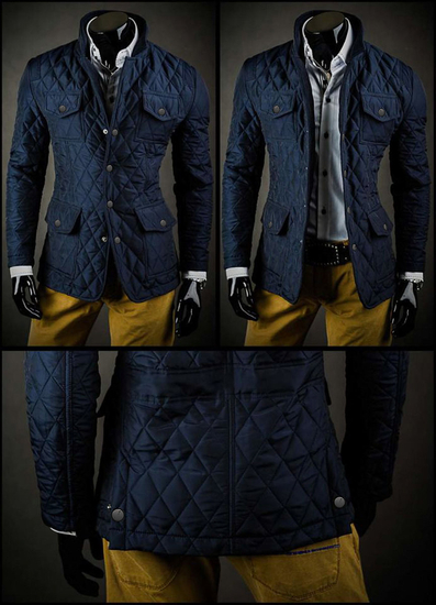 Geacă elegantă bleumarin matlasată Bolf 802A