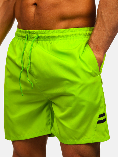 Pantaloni scurți de baie bărbătești verde neon Bolf QD29