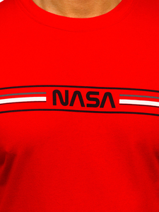 Tricou din bumbac cu imprimeu rosu Bolf 5052