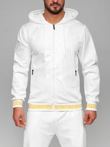 Trening alb cu glugă Bolf 3A161