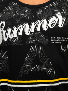 Maiou negru cu imprimeu Bolf HY812