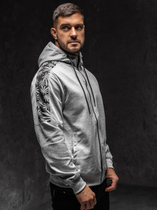 Hanorac gri cu imprimeu Bolf 27B8120