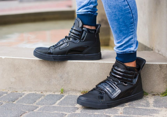 Teniși înalți pentru bărbat negri Bolf 3001