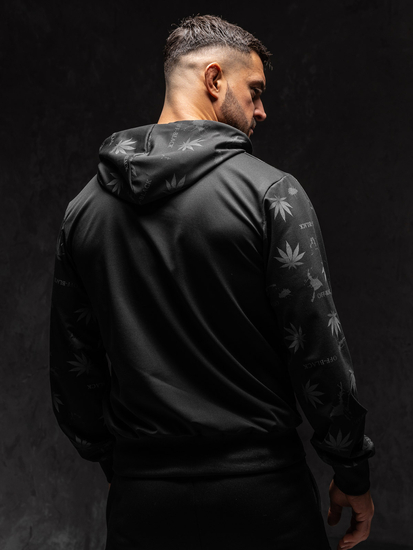 Hanorac cu imprimeu negru Bolf HM628A1