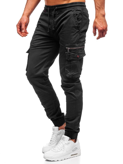 Pantaloni cargo negri bărbați Bolf CT6702