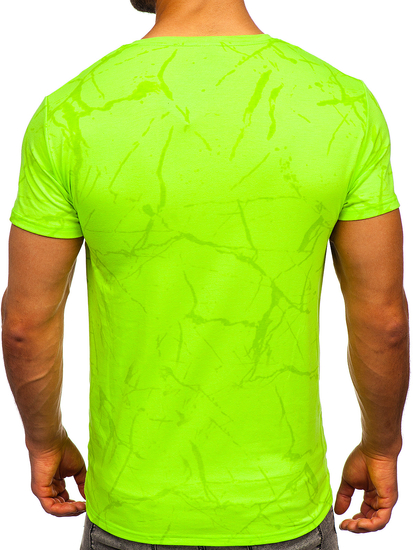 Tricou cu imprimeu verde-neon Bolf Y70030