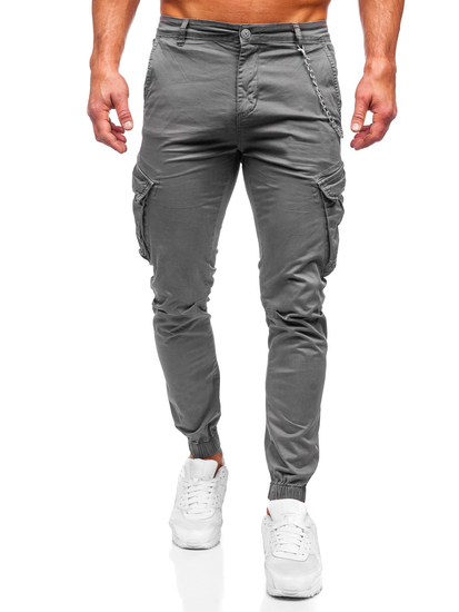 Pantaloni joggers cargo gri Bolf SK850