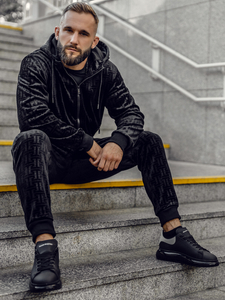 Trening velur negru dame Bolf 3B113A