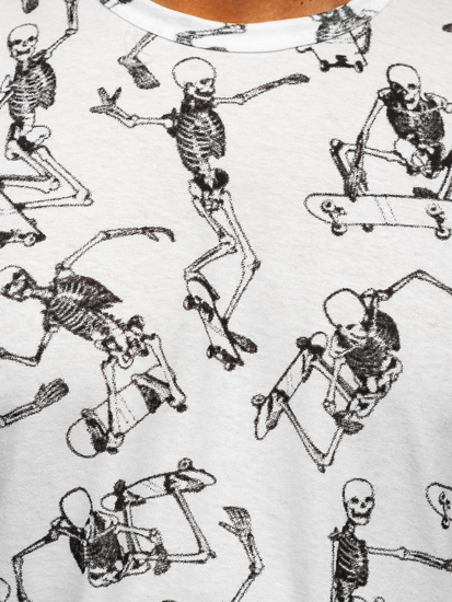 Tricou alb cu imprimeu Bolf 14916