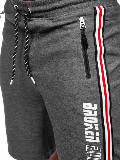 Pantaloni scurți de training gri-alb Bolf Q3884