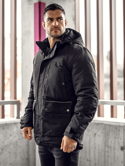 Geacă parka de iarnă neagră Bolf 22M323A