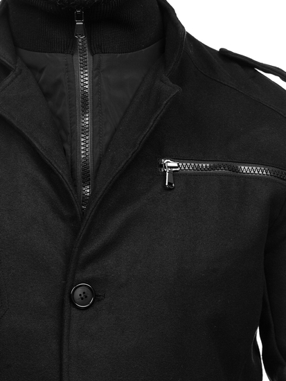 Palton pentru bărbat negru Bolf 8856