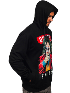 Hanorac cu imprimeu negru Bolf 6384