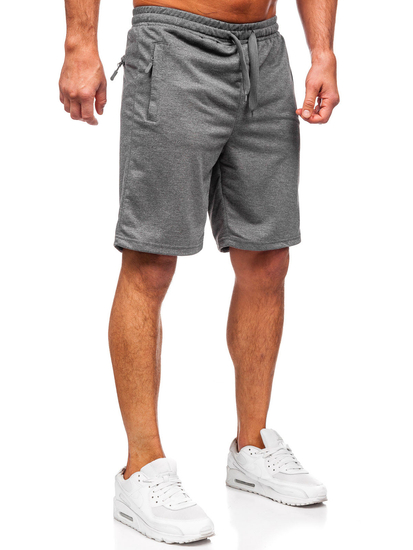 Pantaloni scurți de trening pentru bărbați din grafit Bolf 8K1551