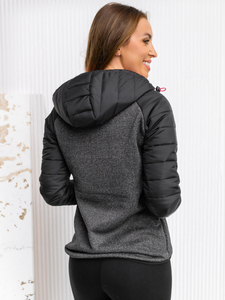 Jachetă cu glugă tranzițională pentru femei Bolf bleumarin KSW4005A1