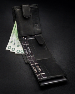 Portofel din piele negru bărbați 13967