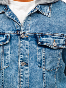 Geacă de blugi bleumarin cu glugă Bolf HY958