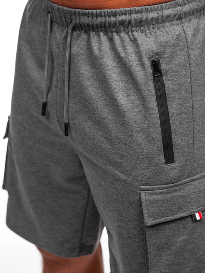 Pantaloni scurți de trening grafit pentru bărbați, pantaloni de luptă, Bolf 8K1501