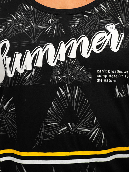 Maiou negru cu imprimeu Bolf HY812