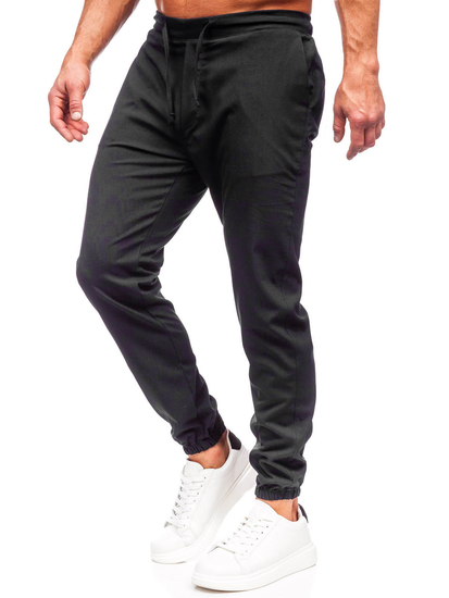 Pantaloni joggers negri Bolf 0065