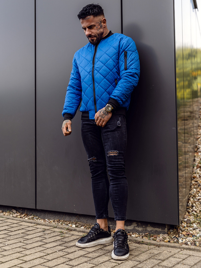 Geacă matlasată bomber albastră Bolf MY-01