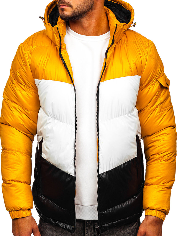 Geacă camel-neagra de iarnă matlasată 6593