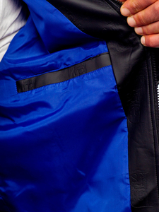 Geacă de piele neagră bomber Bolf 3A66