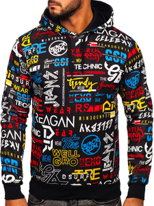 Hanorac cu imprimeu negru Bolf 141000