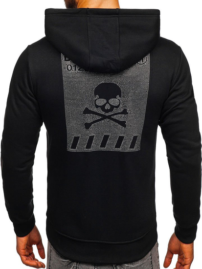 Hanorac cu imprimeu bărbați negru Bolf 33101