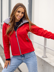 Jachetă softshell de tranziție pentru femei, roșie Bolf AB056