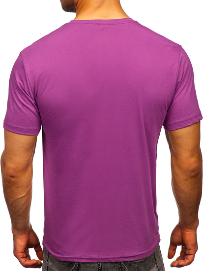 Tricou simplu bărbătesc din bumbac violet Bolf 192397