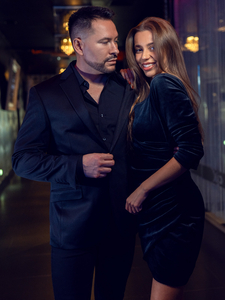 Rochie din catifea neagră dame Bolf Bellisima