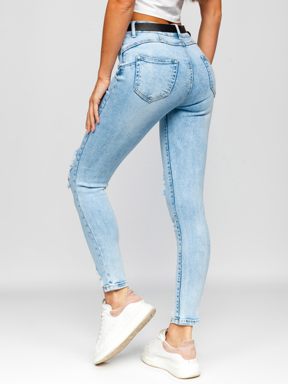 Blugi albaștri Push Up cu curea dame Bolf A20-2A