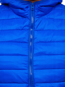 Vesta masculin matlasata albastru cobalt cu gluga Bolf LY36