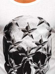 Maiou alb tank top cu imprimeu Bolf 14831